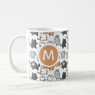 Mug Mignon motif sans couture de chat de dessin animé 
