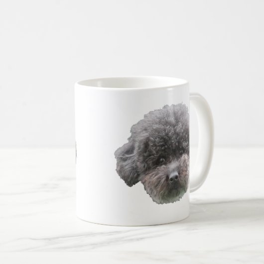 Mug mignon noir maltipod chien visage muqueuse (Devant droit)