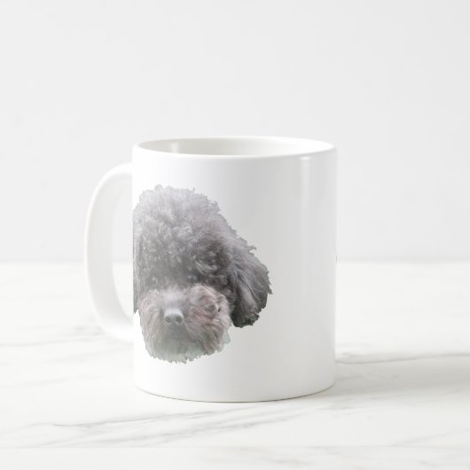 Mug mignon noir maltipod chien visage muqueuse (Devant gauche)