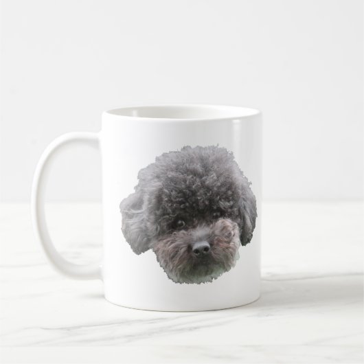 Mug mignon noir maltipod chien visage muqueuse (Gauche)