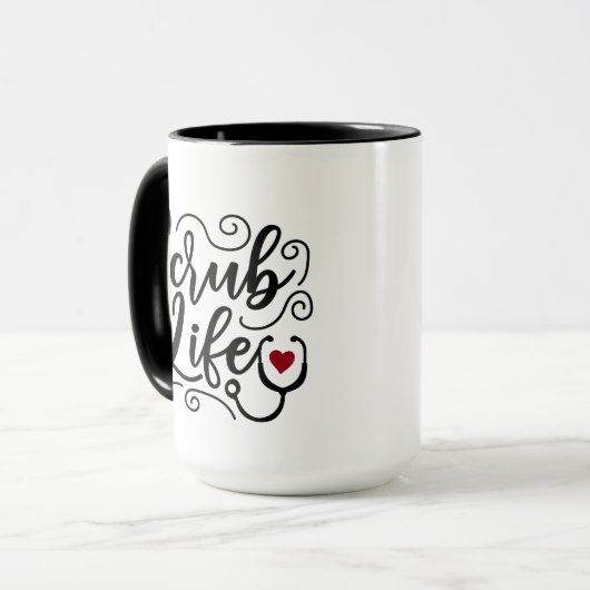 Mug mignon Nurse gommer vie ajouter monogramme (Devant gauche)