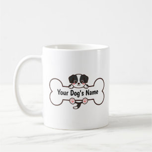Mug Mignon Os de Chien de Dessin Animé Nom Personnalis