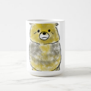 Mug Mignon ours chien à tête jaune et corps gris dessi