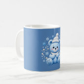 Mug Mignon ours en peluche bleu d'hiver (Devant gauche)