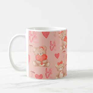 Mug Mignon ours en peluche marron à motif sans couture