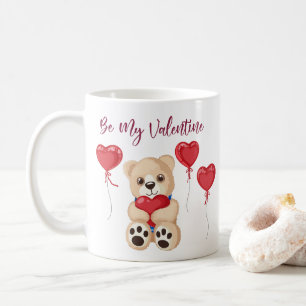 Mug Mignon Ours en Peluche Saint Valentin avec Ballon
