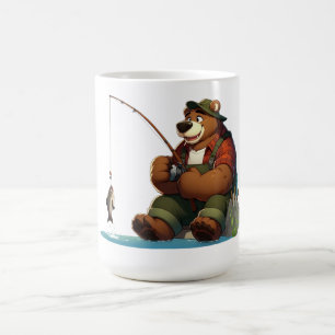 Mug Mignon ours viril pêchant à l'extérieur