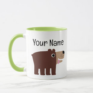 Mug Mignon ourson brun dessin animé personnalisé pour