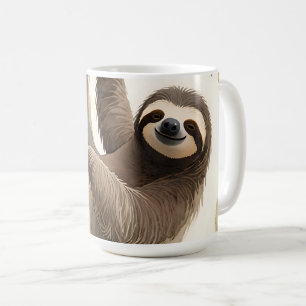 Mug Mignon paresseux suspendu aquarelle sourire détend