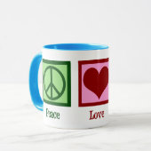 Mug Mignon Peace Love Hanoukka Menorah Blue (Devant gauche)