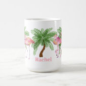 Mug mignon plage rose flamingo ajouter nom (Centre)