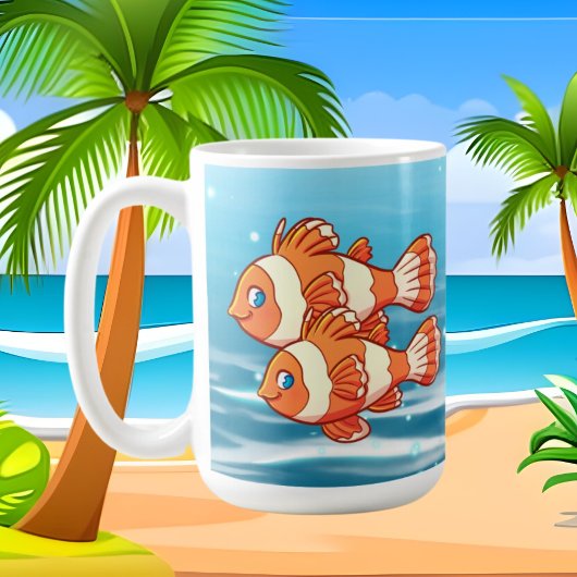 Mug mignon poisson ajouter texte dame folle