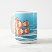 Mug mignon poisson ajouter texte dame folle (Devant gauche)