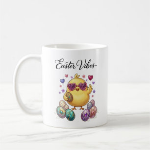 Mug Mignon poussin de Pâques de dessin animé avec cœur