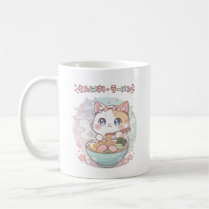 Mug Mignon Ramen Chat Kawaii Anime Japon Pastel