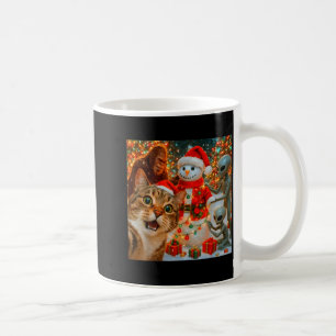 Mug Mignon selfie de chat de Noël avec Bigfoot Alien &