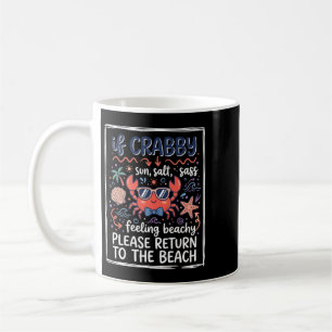 Mug Mignon si crabe de plage grincheux avec lunettes d