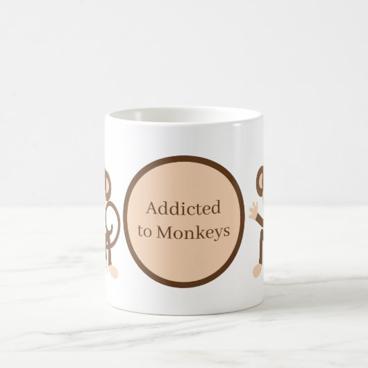 Mug mignon singe accro ajouter du texte (Centre)