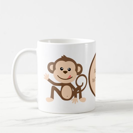 Mug mignon singe accro ajouter du texte (Gauche)