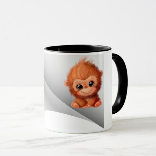 Mug mignon singe sous le patch (Devant droit)