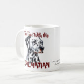 Mug Mignon thé noir sur blanc avec mon dalmatien (Devant gauche)