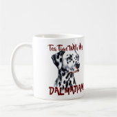 Mug Mignon thé noir sur blanc avec mon dalmatien (Gauche)