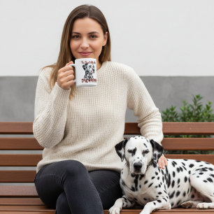 Mug Mignon thé noir sur blanc avec mon dalmatien
