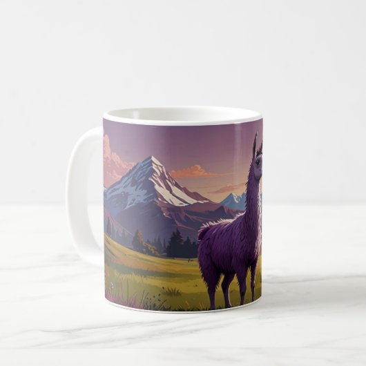 Mug mignon violet lama (Devant gauche)
