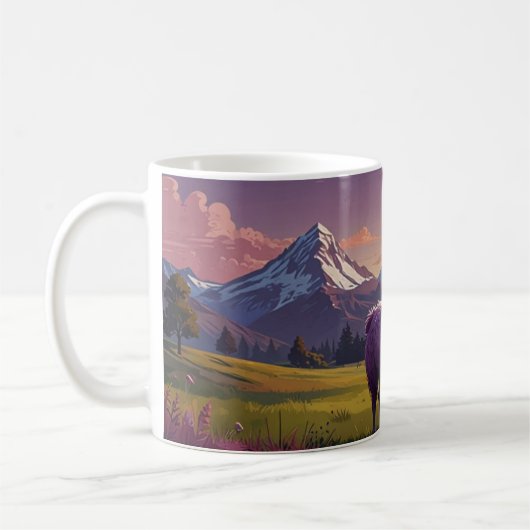 Mug mignon violet lama (Gauche)
