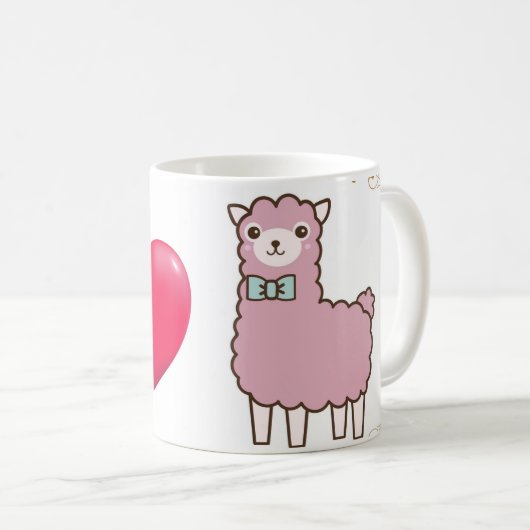 Mug mignon violet lama bébé (Devant droit)