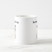 Mug Mignonne Amour Chien Carlin Au Premier Sip (Centre)