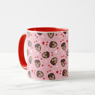 Mug Mignonne amour chien rose rouge