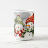 Mug Mignonne Aquarelle Neiges Noël hiver vacances (Centre)