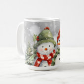 Mug Mignonne Aquarelle Neiges Noël hiver vacances (Devant gauche)