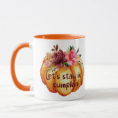Mug Mignonne automne Orange Restons en Citrouille ! (Gauche)