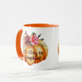 Mug Mignonne automne Orange Restons en Citrouille ! (Devant gauche)