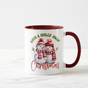 Mug Mignonne Avoir Un Noël Holly Jolly/Snowmen