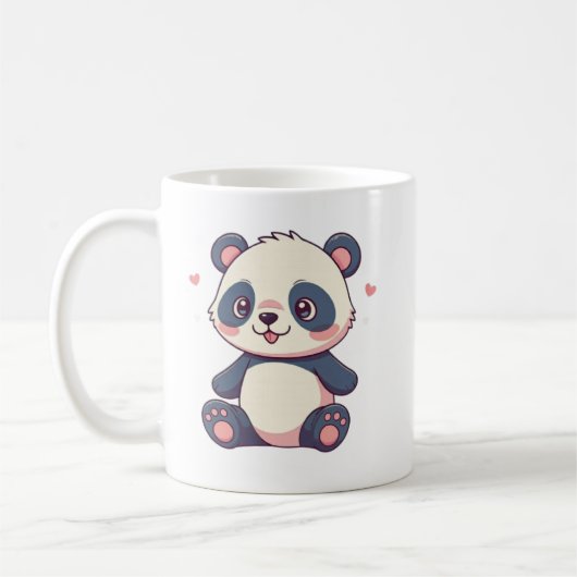 Mug mignonne bande dessinée style kawaii panda design (Gauche)
