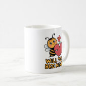 Mug Mignonne Bee Valentine - "Serez-Vous À Moi ?" (Devant droit)