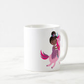 Mug Mignonne Black Haired Girl équitation sur une lico (Devant droit)