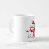 Mug Mignonne bonhomme de neige de Noël (Devant gauche)