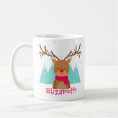 Mug Mignonne bouge de Noël Reindeer pour les enfants (Gauche)