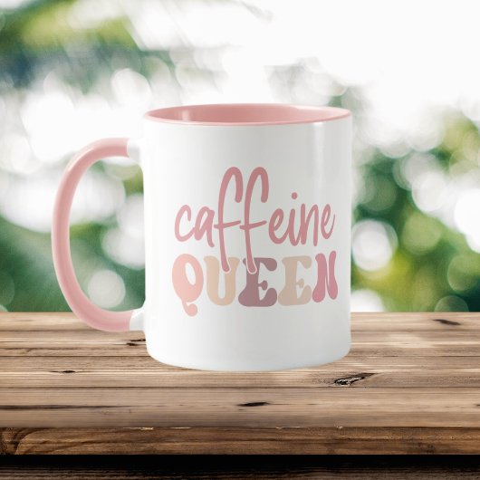 Mug mignonne caféine Queen word art