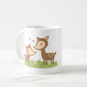 Mug Mignonne cerf de bois mère et enfant pour enfants (Devant gauche)