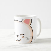 Mug Mignonne Chat moustaches Clin d'œil Chat Blanc Pro (Devant droit)