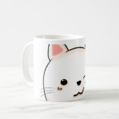 Mug Mignonne Chat moustaches Clin d'œil Chat Blanc Pro (Devant gauche)