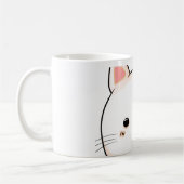 Mug Mignonne Chat moustaches Clin d'œil Chat Blanc Pro (Gauche)