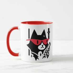 Mug Mignonne chat tenant une arme