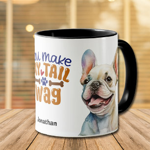 Mug Mignonne Chien à queue française, tu fais mon sac