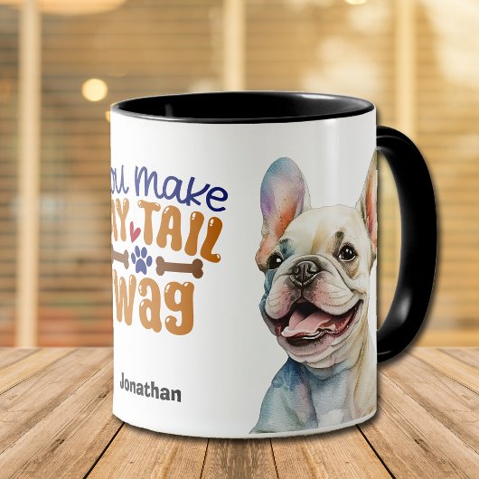 Mug Mignonne Chien à queue française, tu fais mon sac